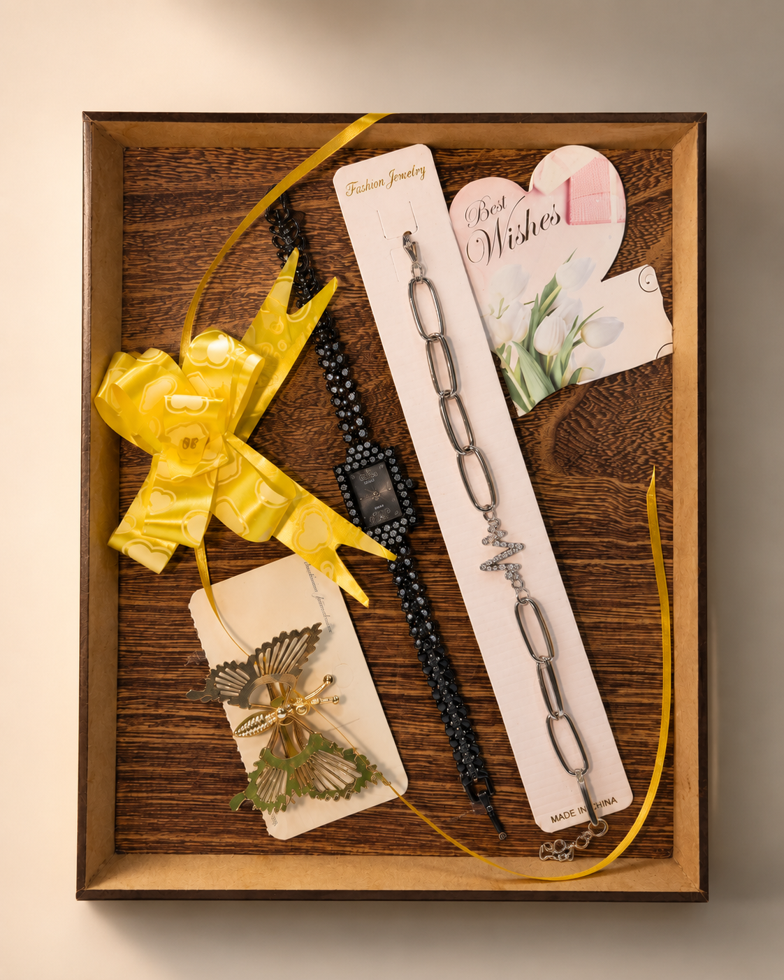 Luxury Women's Gift Box – Bracelet, Watch, Earrings & Hair Clip Gift Set