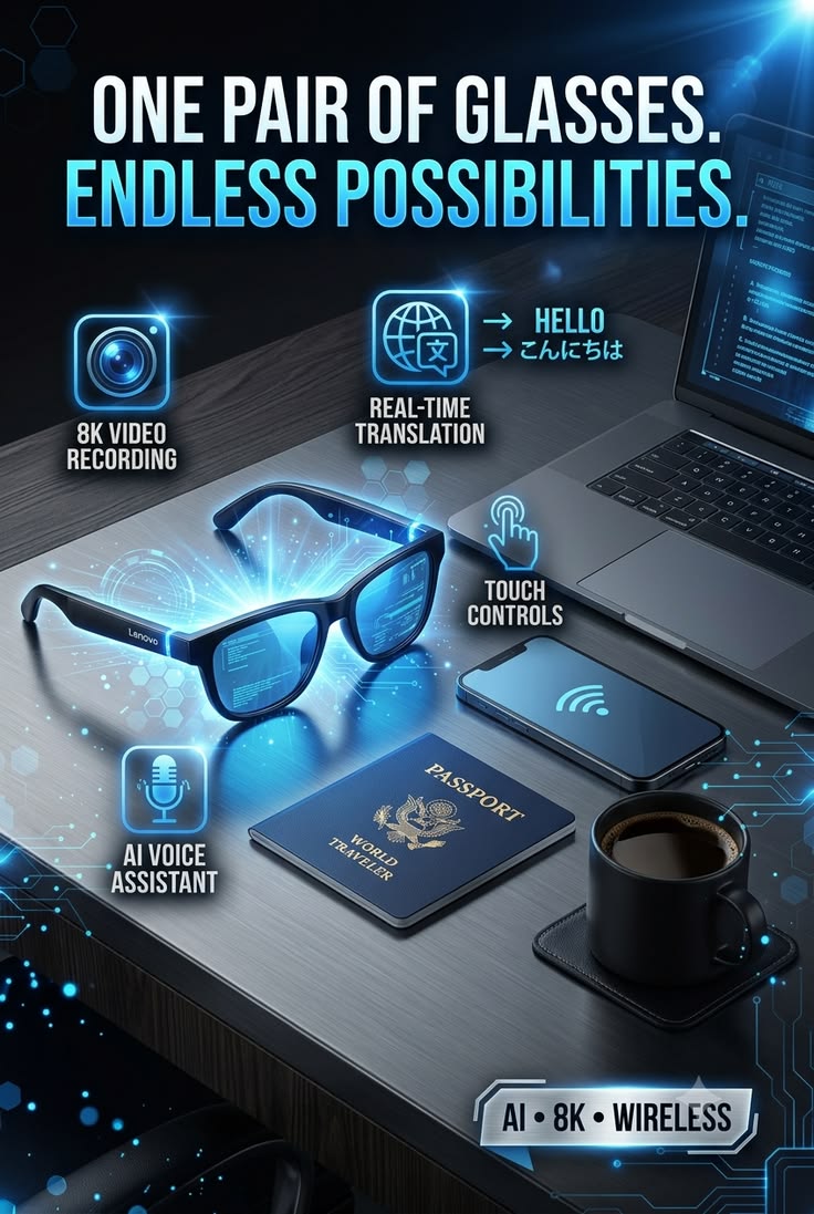 Pair your smart glasses with your smartphone and enjoy wireless connectivity wherever you go.