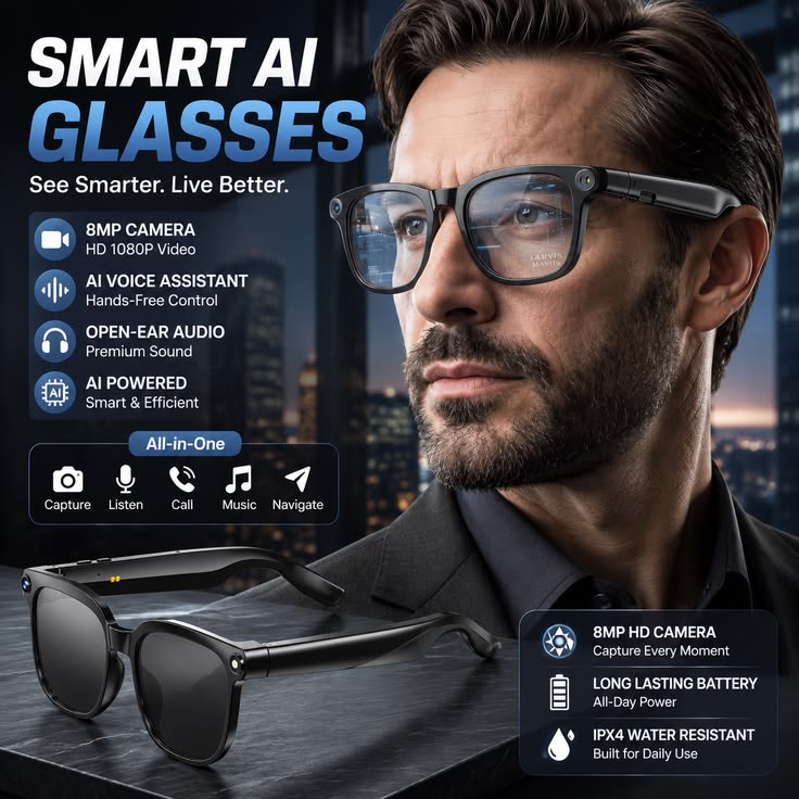 Pair your smart glasses with your smartphone and enjoy wireless connectivity wherever you go.