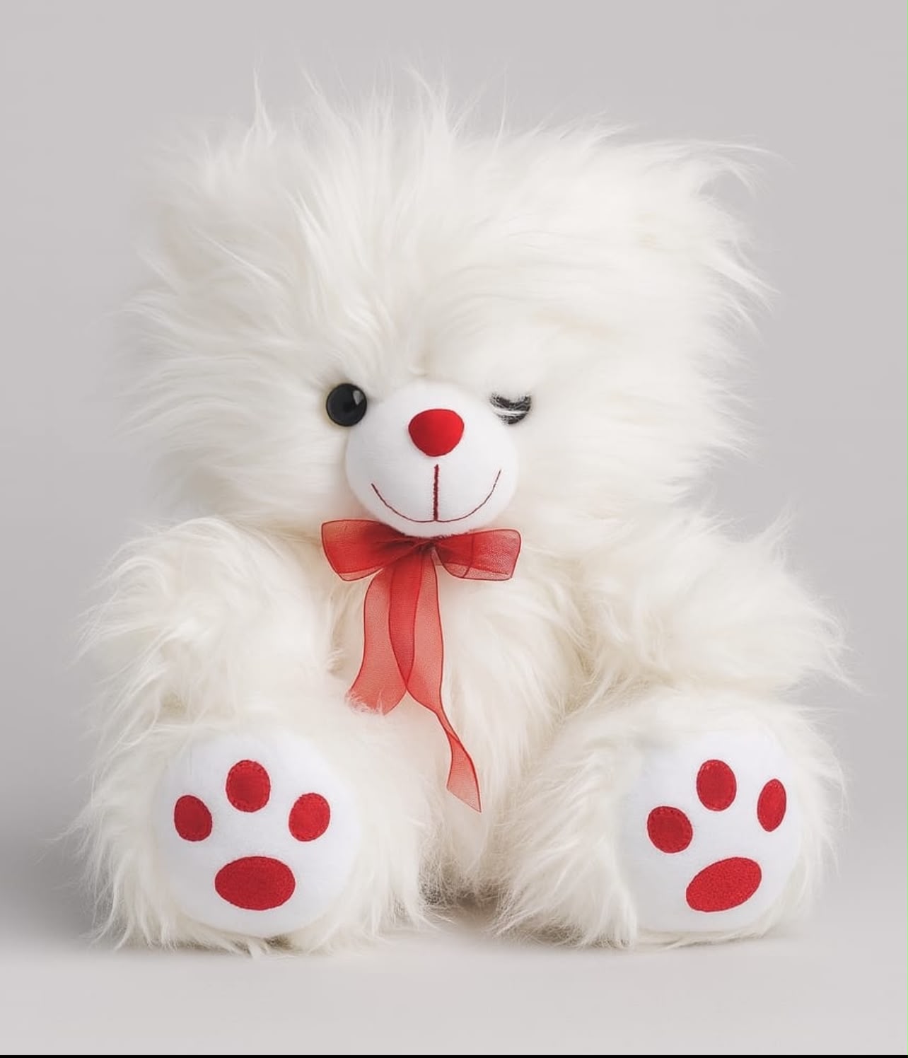 Ultra-Realistic Fluffy White Teddy Bear