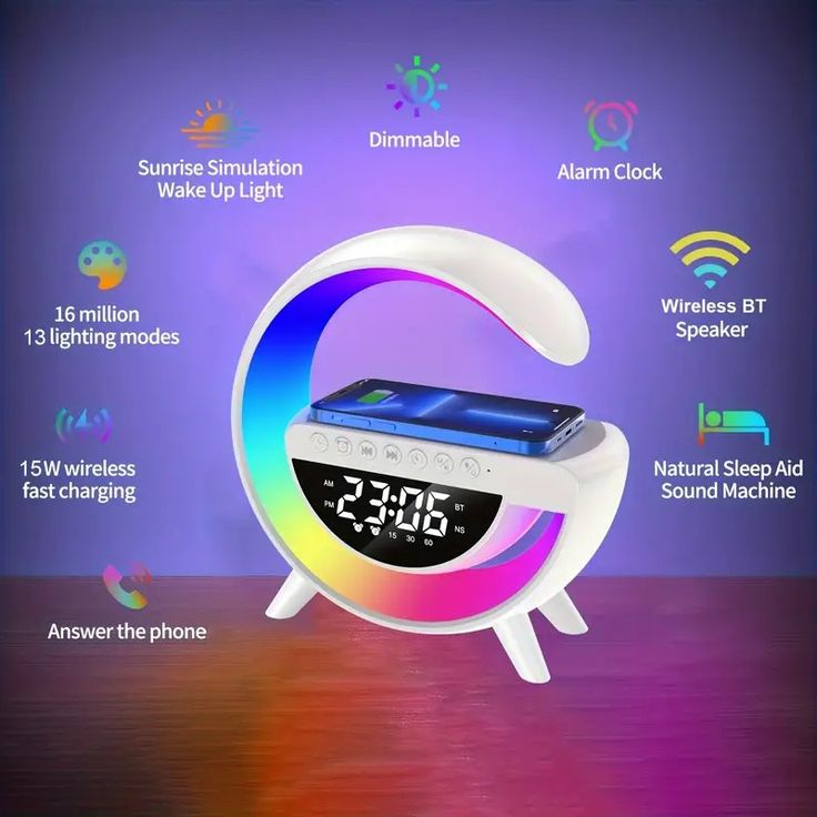 7-in-1 LED Speaker Wireless Charger